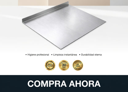 Tabla en Acero Inoxidable 30×40 cm con Borde