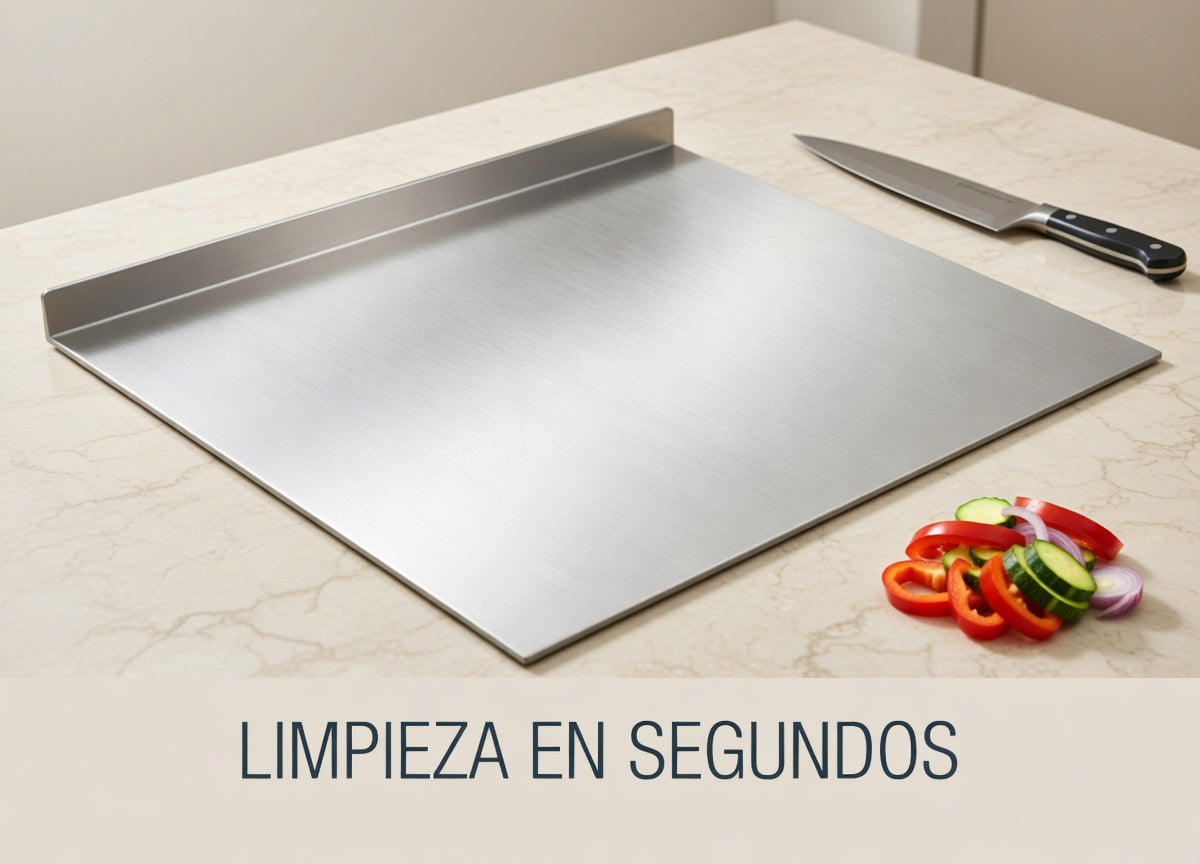Tabla en Acero Inoxidable 30×40 cm con Borde